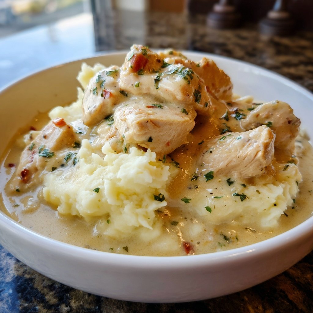 Comfort Food Creamy Chicken and Mashed Potatoes