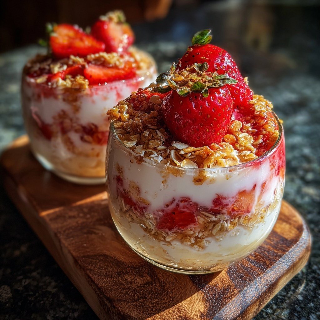 Strawberry Oat Yogurt Breakfast Cups