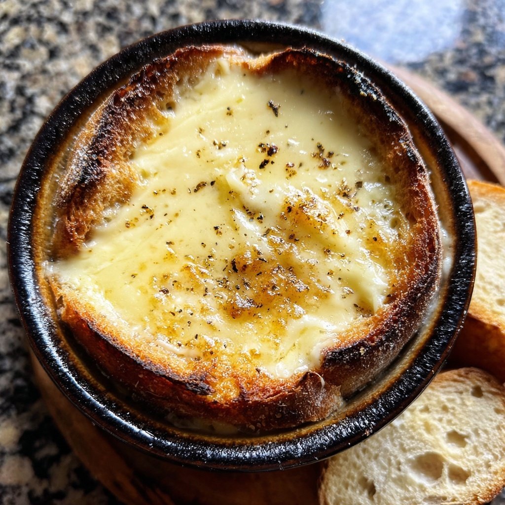 Fondue with Swiss Cheese and Garlic