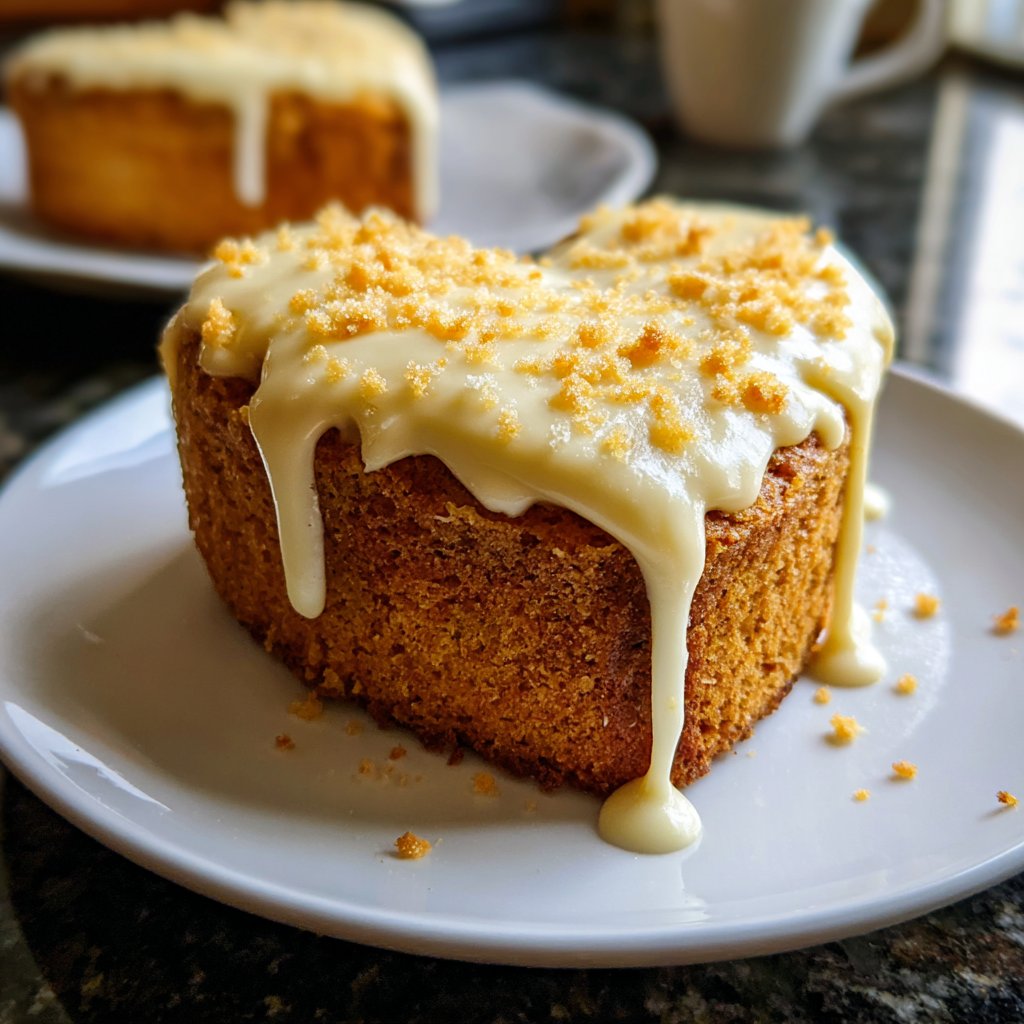 Mini Heart Cake with Lemon Vanilla Frosting