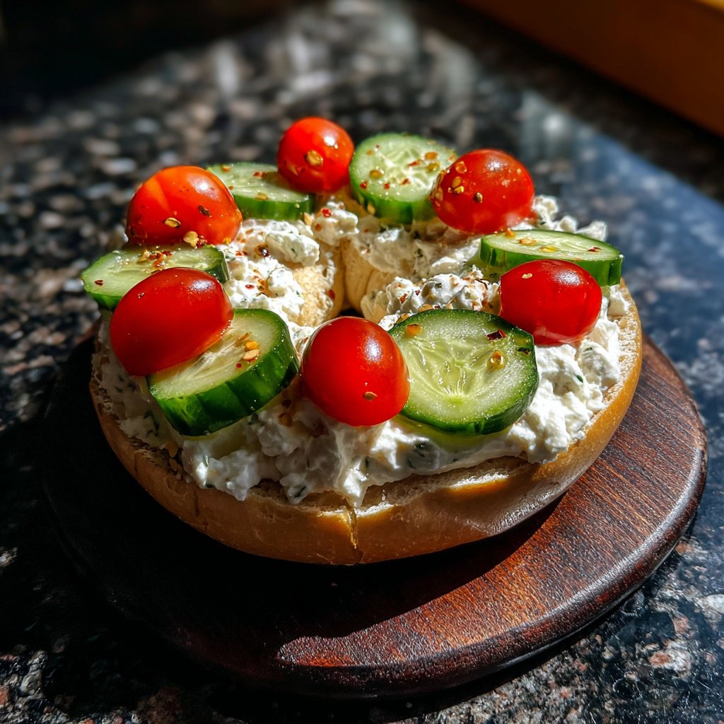 Quick Cottage Cheese Bagel Snack