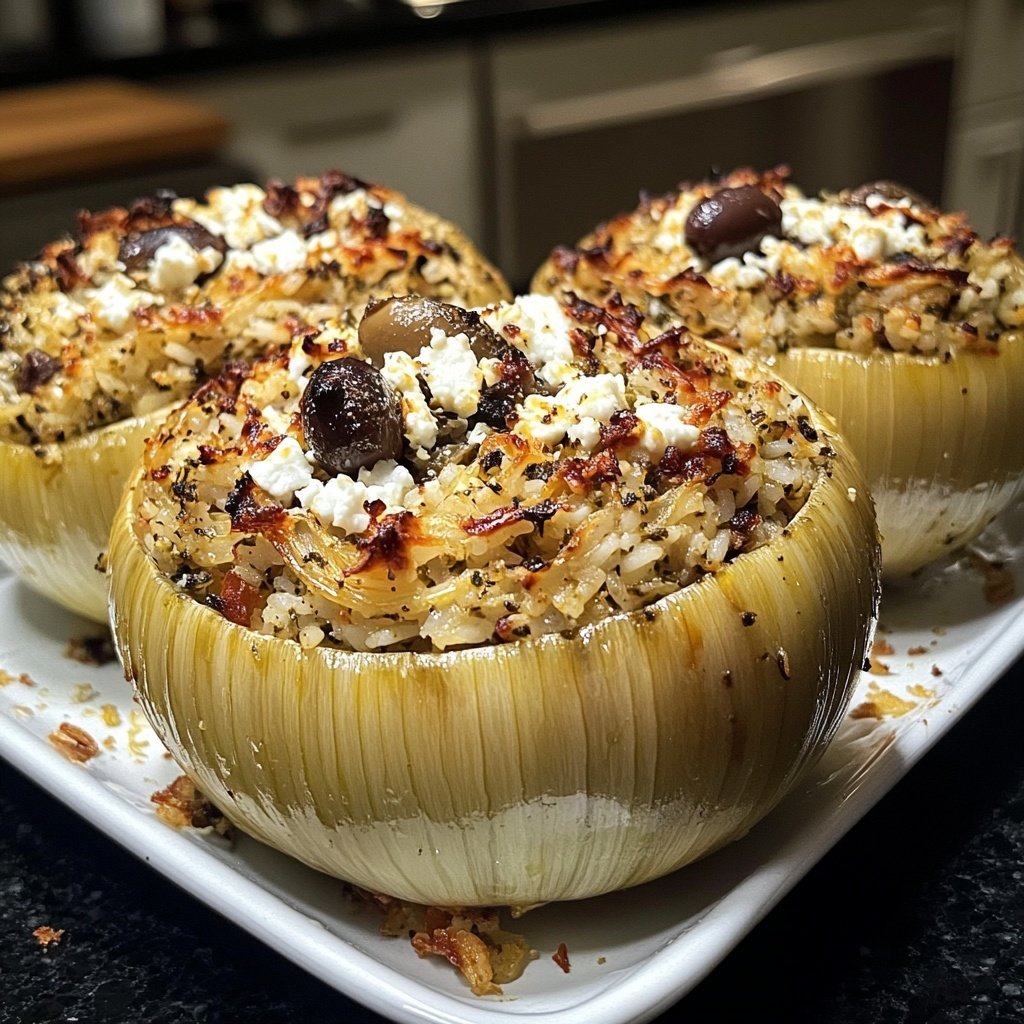 Greek Stuffed Onions