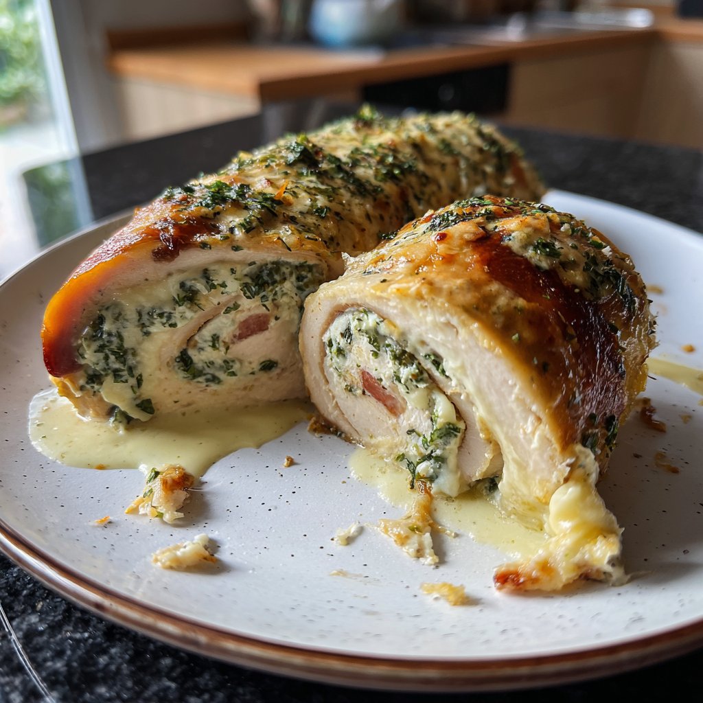 Chicken Roulade with Cream Cheese Filling