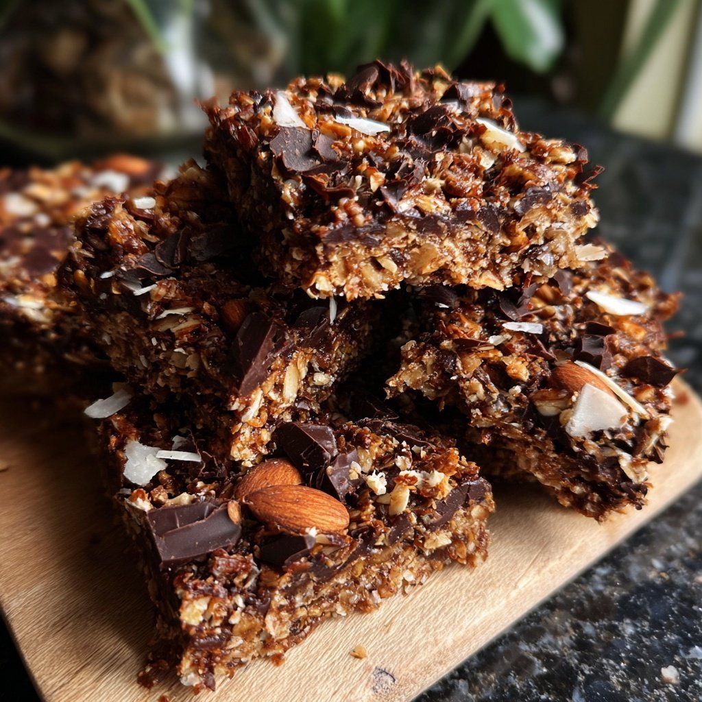 Chocolate Almond Coconut Energy Squares